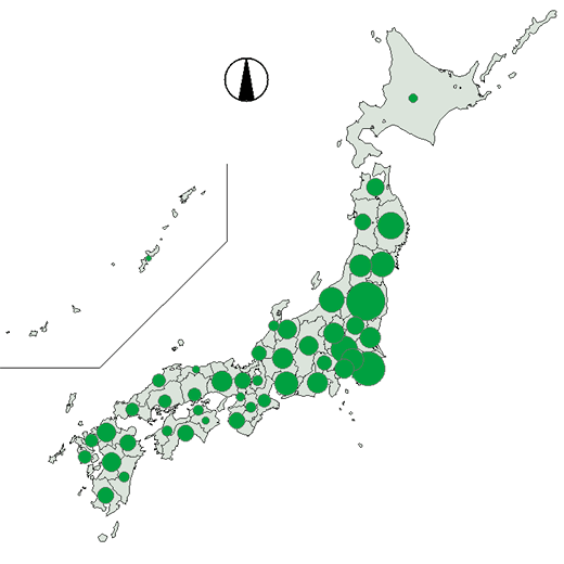 都道府県別分布図